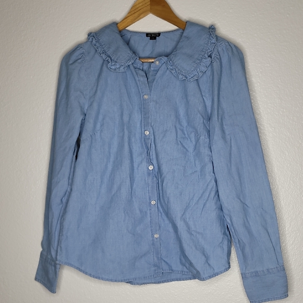 Light Blue Button-Up Blouse Jcrew